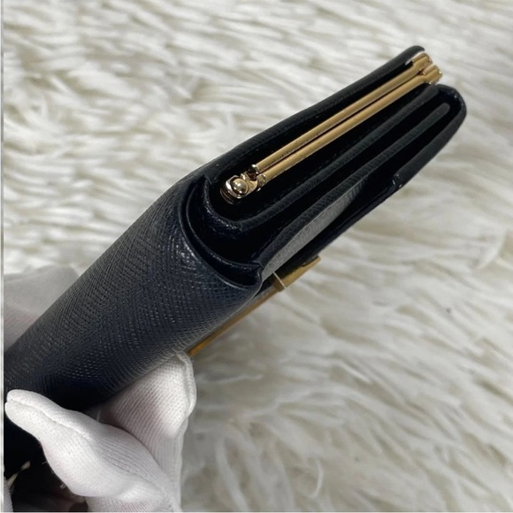 Yves Saint Laurent Black Wallet with Gold Detail - Picture 8 of 13